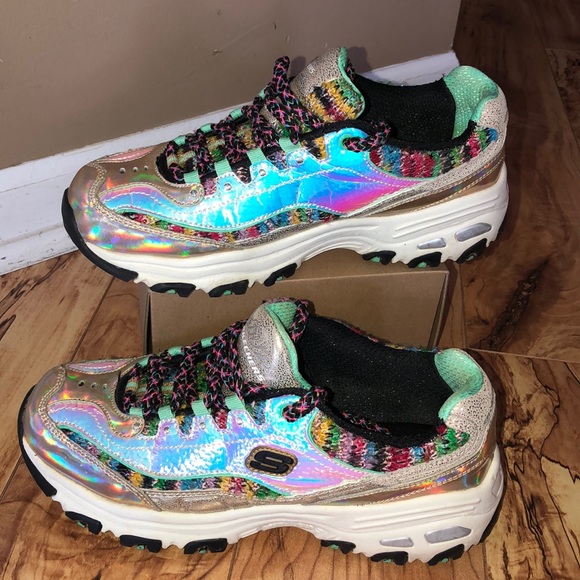 rainbow metallic shoes